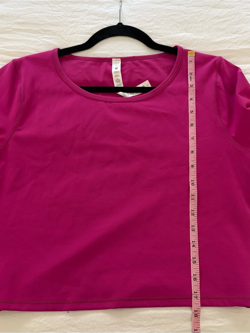 Lululemon Women’s Ripened Raspberry Wunder Train Cropped Long Sleeve Shirt - Picture 11 of 12